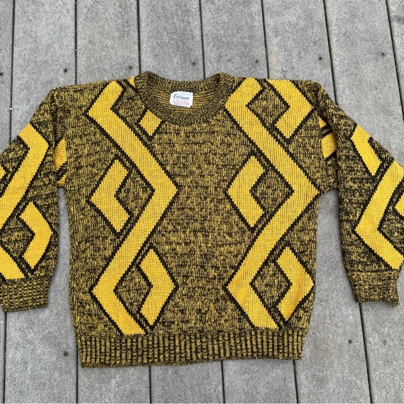 Vintage 1980s EDISON retro abstract yellow and black L made in USA - Picture 6 of 9